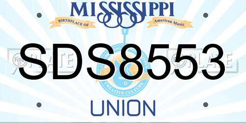 SDS8553 Mississippi License Plate