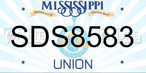 SDS8583 Mississippi License Plate