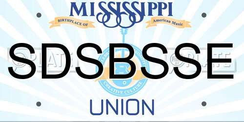 SDSBSSE Mississippi License Plate