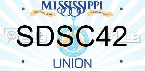 SDSC42 Mississippi License Plate