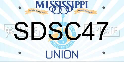 SDSC47 Mississippi License Plate