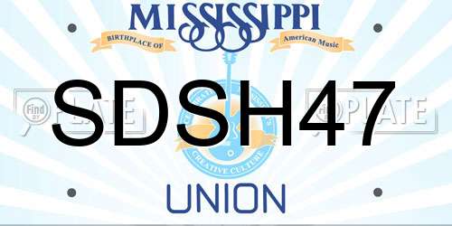 SDSH47 Mississippi License Plate