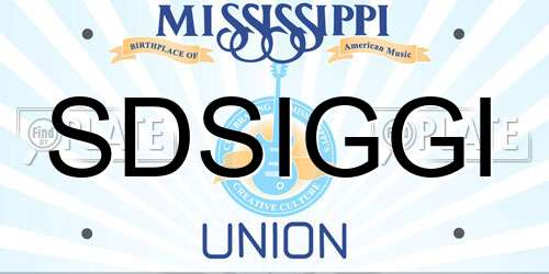SDSIGGI Mississippi License Plate
