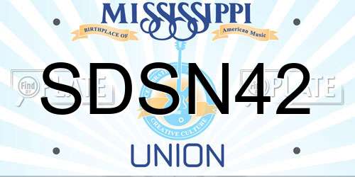 SDSN42 Mississippi License Plate