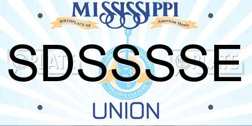 SDSSSSE Mississippi License Plate