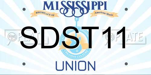 SDST11 Mississippi License Plate