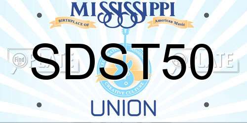 SDST50 Mississippi License Plate