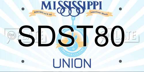 SDST80 Mississippi License Plate