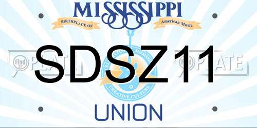 SDSZ11 Mississippi License Plate