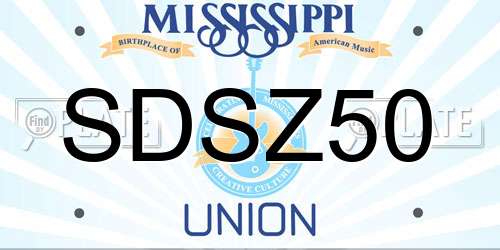 SDSZ50 Mississippi License Plate