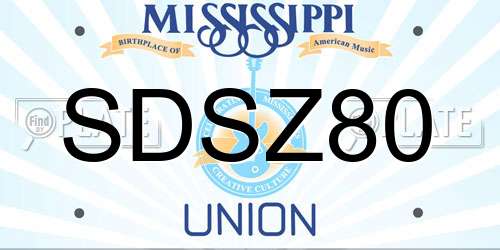 SDSZ80 Mississippi License Plate