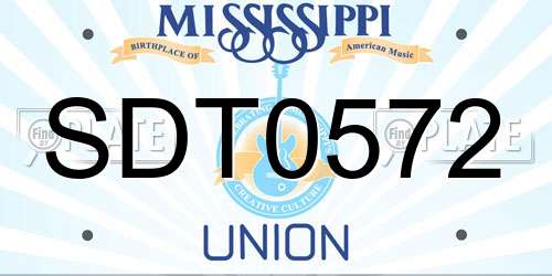 SDT0572 Mississippi License Plate