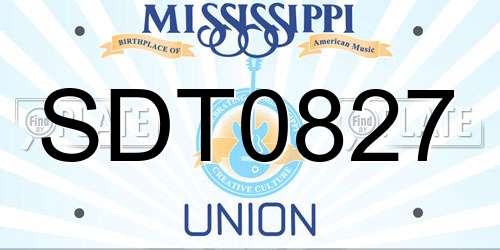 SDT0827 Mississippi License Plate