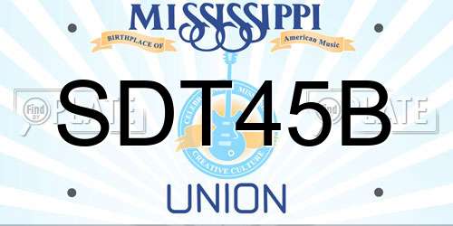SDT45B Mississippi License Plate