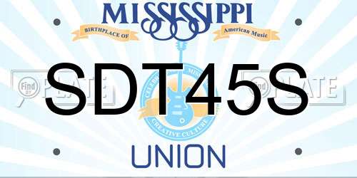 SDT45S Mississippi License Plate