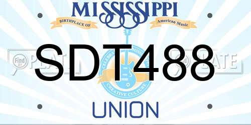SDT488 Mississippi License Plate