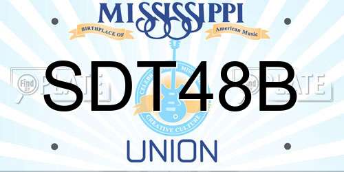 SDT48B Mississippi License Plate