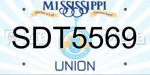SDT5569 Mississippi License Plate