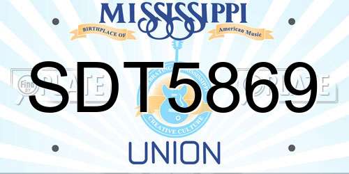 SDT5869 Mississippi License Plate