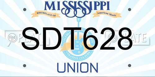 SDT628 Mississippi License Plate