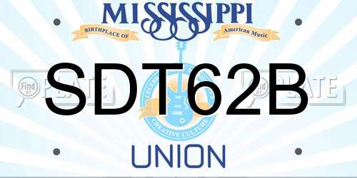 SDT62B Mississippi License Plate