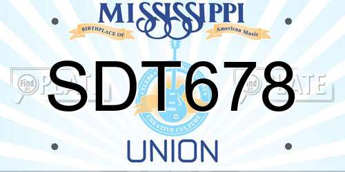 SDT678 Mississippi License Plate