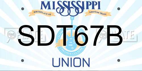 SDT67B Mississippi License Plate