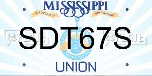 SDT67S Mississippi License Plate