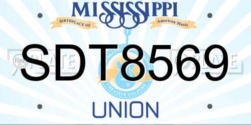SDT8569 Mississippi License Plate