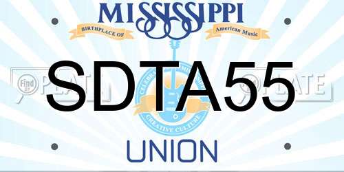 SDTA55 Mississippi License Plate