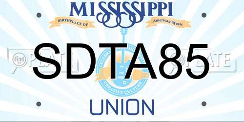 SDTA85 Mississippi License Plate