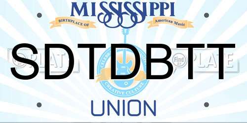 SDTDBTT Mississippi License Plate