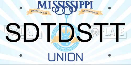SDTDSTT Mississippi License Plate