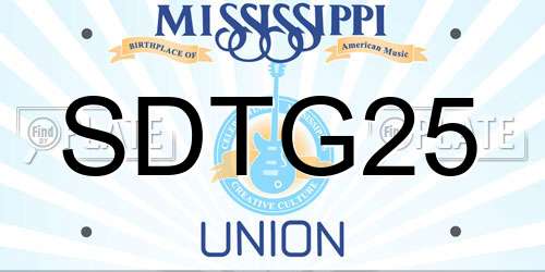SDTG25 Mississippi License Plate