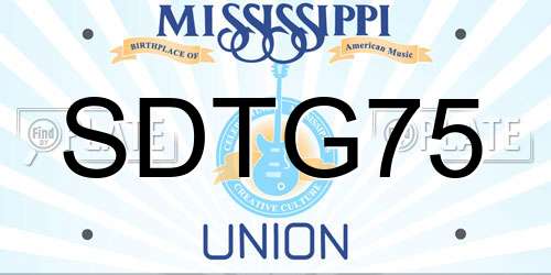 SDTG75 Mississippi License Plate