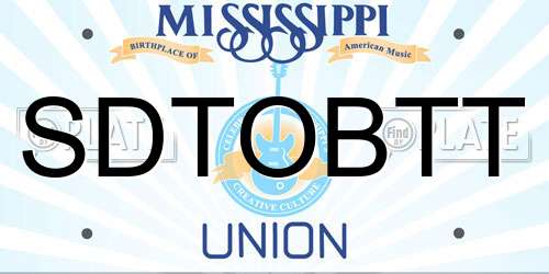 SDTOBTT Mississippi License Plate