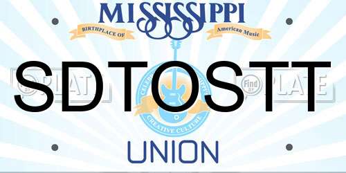 SDTOSTT Mississippi License Plate