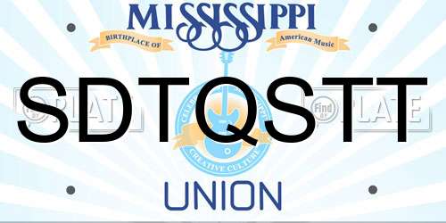 SDTQSTT Mississippi License Plate