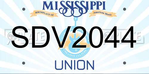 SDV2044 Mississippi License Plate