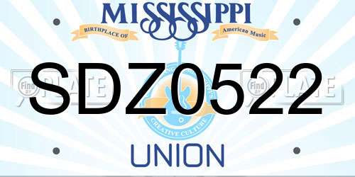 SDZ0522 Mississippi License Plate