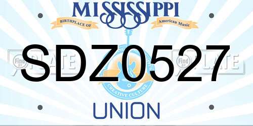 SDZ0527 Mississippi License Plate