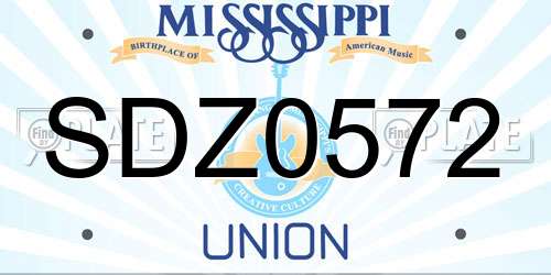 SDZ0572 Mississippi License Plate