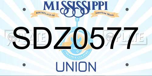 SDZ0577 Mississippi License Plate