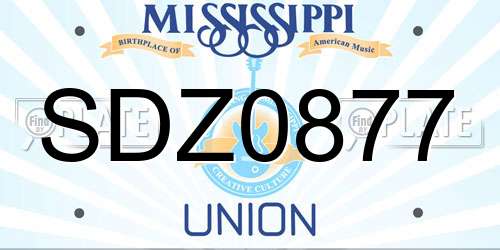 SDZ0877 Mississippi License Plate