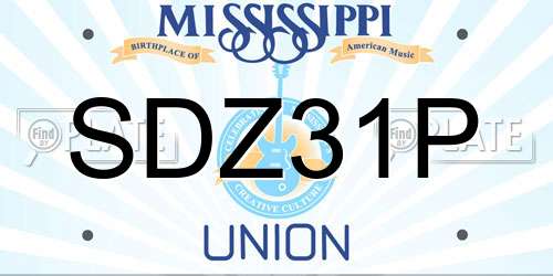 SDZ31P Mississippi License Plate