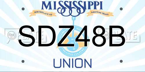 SDZ48B Mississippi License Plate