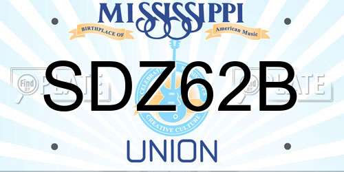 SDZ62B Mississippi License Plate