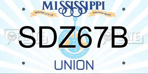 SDZ67B Mississippi License Plate