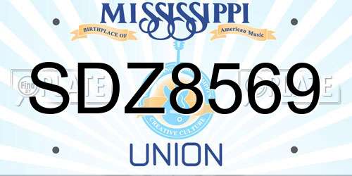 SDZ8569 Mississippi License Plate