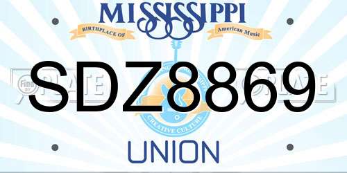 SDZ8869 Mississippi License Plate